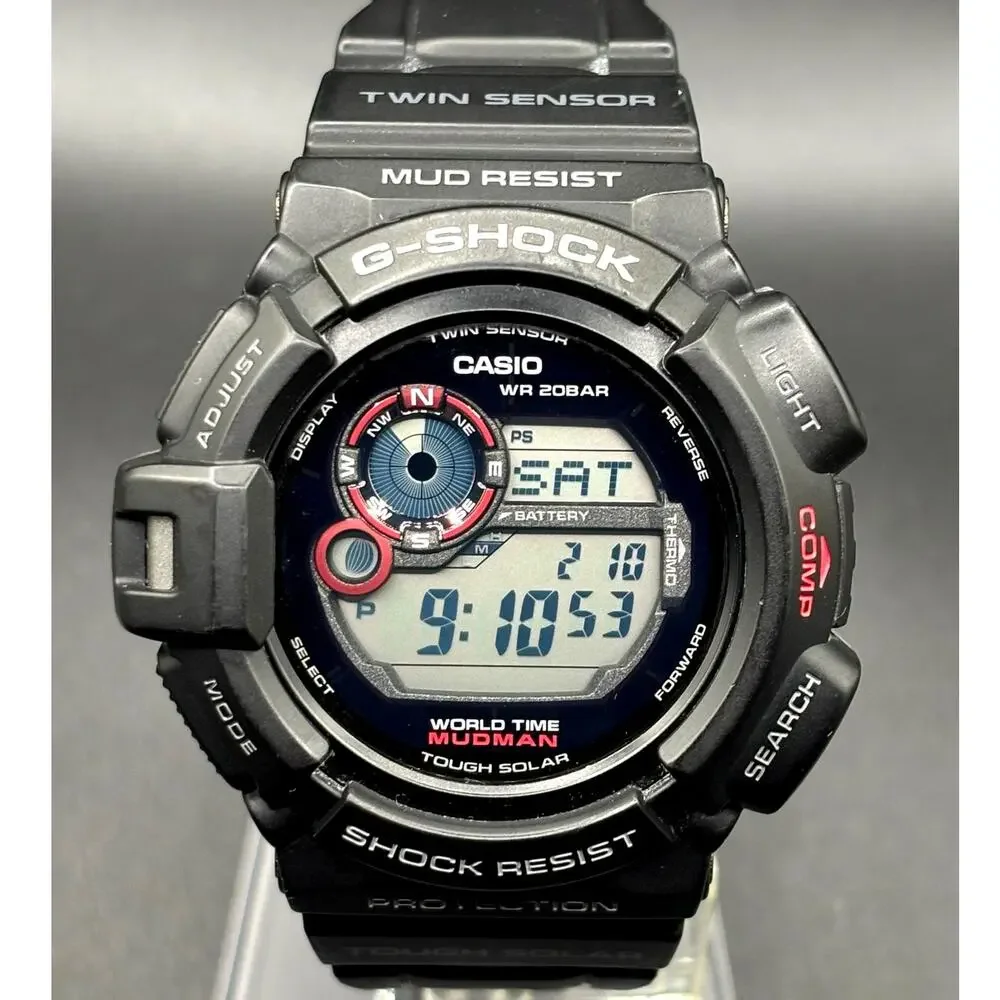 Casio G-Shock Mudman G9300-1 Tough Solar Twin Sensor Digital Men's Watch